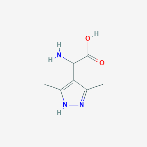 molecular formula C7H11N3O2 B1274609 氨基(3,5-二甲基-1H-吡唑-4-基)乙酸 CAS No. 67809-62-5