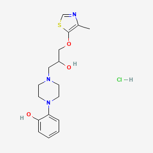 Phenol, 2-(4-(2-hydroxy-3-((4-methyl-5-thiazolyl)oxy)propyl)-1-piperazinyl)-, monohydrochloride