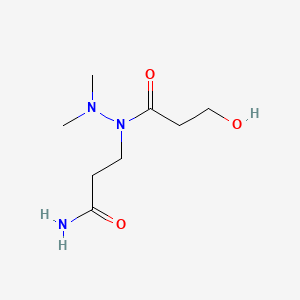 Propanoic acid, 3-hydroxy-, 1-(3-amino-3-oxopropyl)-2,2-dimethylhydrazide