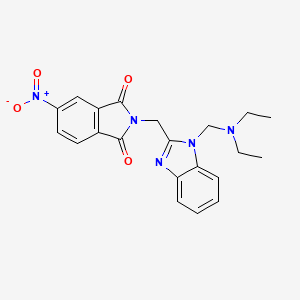 1H-Isoindole-1,3(2H)-dione, 2-((1-((diethylamino)methyl)-1H-benzimidazol-2-yl)methyl)-5-nitro-