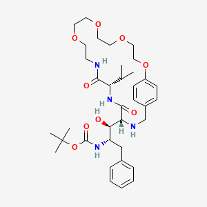 (1'S,2'S,15S,18R)-18-(2'-(((1,1-Dimethylethoxy)carbonyl)amino)-1'-hydroxy-3'-phenylprop-1'-yl)-15-(1-methylethyl)-13,16,19-triaza-1,4,7,10-tetraoxa-14,17-dioxo(20)paracyclophane