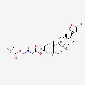 Card-20(22)-enolide, 3,14-dihydroxy-, 3-ester with N-(2,2-dimethyl-1-oxopropoxy)methylalanine