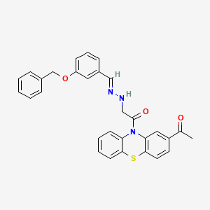 2-Acetyl-10-(((((3-phenylmethoxy)phenyl)methylene)hydrazino)acetyl)-10H-phenothiazine