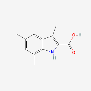 molecular formula C12H13NO2 B1274627 3,5,7-Trimethyl-1H-indole-2-carboxylic acid CAS No. 876715-82-1