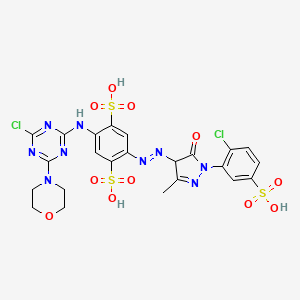 2-((4-Chloro-6-morpholino-1,3,5-triazin-2-yl)amino)-5-((1-(2-chloro-5-sulphophenyl)-4,5-dihydro-3-methyl-5-oxo-1H-pyrazol-4-yl)azo)benzene-1,4-disulphonic acid