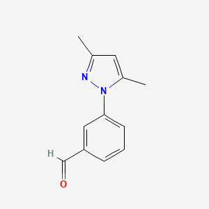 molecular formula C12H12N2O B1274629 3-(3,5-dimethyl-1H-pyrazol-1-yl)benzaldehyde CAS No. 956352-08-2