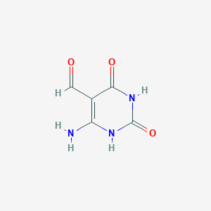 molecular formula C5H5N3O3 B1274630 6-Amino-2,4-dioxo-1,2,3,4-tetrahydropyrimidine-5-carbaldehyde CAS No. 87166-64-1
