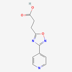 molecular formula C10H9N3O3 B1274632 3-(3-(吡啶-4-基)-1,2,4-噁二唑-5-基)丙酸 CAS No. 328083-96-1