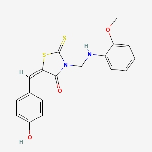 5-((4-Hydroxyphenyl)methylene)-3-(((2-methoxyphenyl)amino)methyl)-2-thioxo-4-thiazolidinone