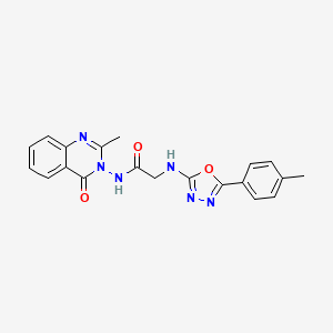 Acetamide, 2-((5-(4-methylphenyl)-1,3,4-oxadiazol-2-yl)amino)-N-(2-methyl-4-oxo-3(4H)-quinazolinyl)-