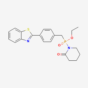 Ethyl ((4-(2-benzothiazolyl)phenyl)methyl)(2-oxo-1-piperidinyl)phosphinate