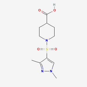 molecular formula C11H17N3O4S B1274671 1-(1,3-二甲基-1H-吡唑-4-磺酰基)-哌啶-4-羧酸 CAS No. 925145-54-6