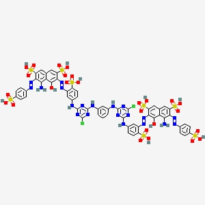 3,3'-(1,3-Phenylenebis(imino(6-chloro-1,3,5-triazine-4,2-diyl)imino(6-sulpho-3,1-phenylene)azo))bis(5-amino-4-hydroxy-6-((4-sulphophenyl)azo)naphthalene-2,7-disulphonic) acid