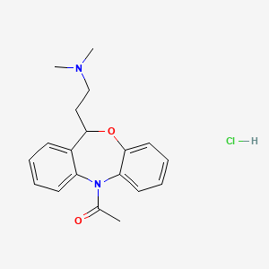 Dibenz(b,e)(1,4)oxazepine-11-ethanamine, 5,11-dihydro-5-acetyl-N,N-dimethyl-, monohydrochloride, (+-)-