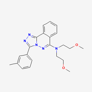 molecular formula C22H25N5O2 B12746887 1,2,4-Triazolo(3,4-a)phthalazin-6-amine, N,N-bis(2-methoxyethyl)-3-(3-methylphenyl)- CAS No. 87540-38-3