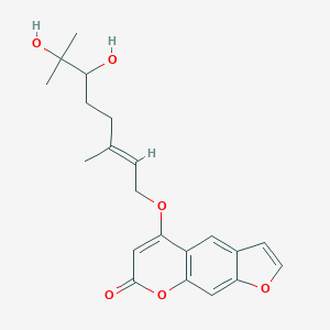 molecular formula C21H24O6 B012747 7H-Furo(3,2-g)(1)benzopyran-7-one, 5-((6,7-dihydroxy-3,7-dimethyl-2-octenyl)oxy)- CAS No. 105866-29-3