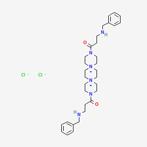 3,12-Diaza-6,9-diazoniadispiro(5.2.5.2)hexadecane, 3,12-bis(1-oxo-3-((phenylmethyl)amino)propyl)-, dichloride