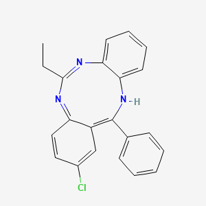 2-Chloro-6-ethyl-13-phenyl-5H-dibenzo(d,h)(1,3,6)triazonine