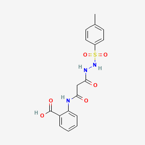 Benzoic acid, 2-((3-(2-((4-methylphenyl)sulfonyl)hydrazino)-1,3-dioxopropyl)amino)-