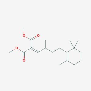 B12747162 Propanedioic acid, 2-(2-methyl-4-(2,6,6-trimethyl-1-cyclohexen-1-yl)butylidene)-, 1,3-dimethyl ester CAS No. 165101-55-3