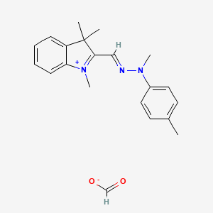 3H-Indolium, 1,3,3-trimethyl-2-((methyl(4-methylphenyl)hydrazono)methyl)-, formate