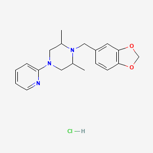 cis-2,6-Dimethyl-1-(3,4-(methylenedioxy)benzyl)-4-(2-pyridyl)piperazine hydrochloride