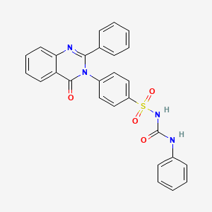 Benzenesulfonamide, 4-(4-oxo-2-phenyl-3(4H)-quinazolinyl)-N-((phenylamino)carbonyl)-