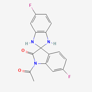 1,3-Dihydro-1'-acetyl-5,6'-difluorospiro(2H-benzimidazole-2,3'-(3H)indol)-2'(1'H)-one