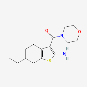 molecular formula C15H22N2O2S B1274740 6-Ethyl-3-(morpholin-4-ylcarbonyl)-4,5,6,7-tetrahydro-1-benzothien-2-ylamine CAS No. 590351-57-8