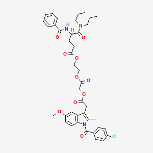 1H-Indole-3-acetic acid, 1-(4-chlorobenzoyl)-5-methoxy-2-methyl-, 2-(2-((4-(benzoylamino)-5-(dipropylamino)-1,5-dioxopentyl)oxy)ethoxy)-2-oxoethyl ester, (+-)-