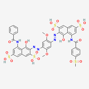 3-((4-((8-(Benzoylamino)-1-hydroxy-3,6-disulpho-2-naphthyl)azo)-2,5-dimethoxyphenyl)azo)-4-hydroxy-5-((4-(methylsulphonyl)benzoyl)amino)naphthalene-2,7-disulphonic acid