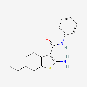 B1274777 2-amino-6-ethyl-N-phenyl-4,5,6,7-tetrahydro-1-benzothiophene-3-carboxamide CAS No. 590353-68-7