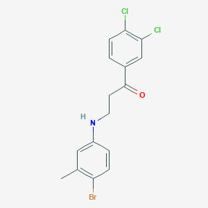 molecular formula C16H14BrCl2NO B1274790 3-(4-溴-3-甲基苯胺基)-1-(3,4-二氯苯基)-1-丙酮 CAS No. 477320-61-9