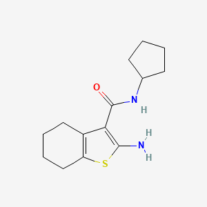 molecular formula C14H20N2OS B1274804 2-氨基-N-环戊基-4,5,6,7-四氢-1-苯并噻吩-3-甲酰胺 CAS No. 590356-73-3