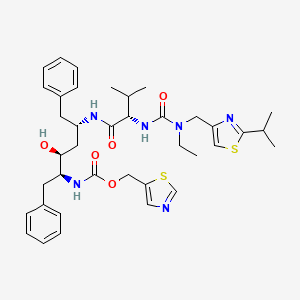 molecular formula C38H50N6O5S2 B12748082 thiazol-5-ylmethyl N-[(1S,2S,4S)-1-benzyl-4-[[(2S)-2-[[ethyl-[(2-isopropylthiazol-4-yl)methyl]carbamoyl]amino]-3-methyl-butanoyl]amino]-2-hydroxy-5-phenyl-pentyl]carbamate CAS No. 165314-94-3