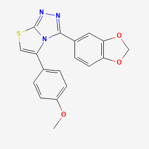 molecular formula C18H13N3O3S B12748120 Thiazolo(2,3-c)-1,2,4-triazole, 3-(1,3-benzodioxol-5-yl)-5-(4-methoxyphenyl)- CAS No. 140424-04-0