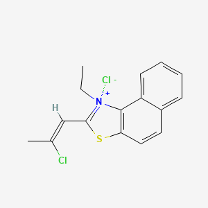 molecular formula C16H15Cl2NS B12748149 Naphtho(1,2-d)thiazolium, 2-(2-chloro-1-propenyl)-1-ethyl-, chloride CAS No. 41426-06-6