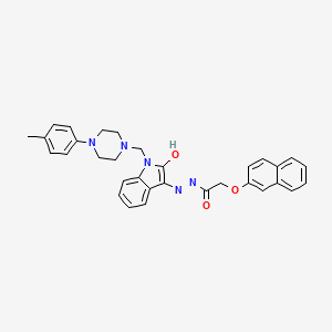 Indolin-2,3-dione, 1-(4-p-tolyl-1-piperazinylmethyl)-, 3-(2-naphthyloxy)acetylhydrazone