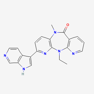 2-ethyl-9-methyl-5-(1H-pyrrolo[2,3-c]pyridin-3-yl)-2,4,9,15-tetrazatricyclo[9.4.0.03,8]pentadeca-1(11),3(8),4,6,12,14-hexaen-10-one