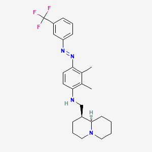 2H-Quinolizine-1-methanamine, octahydro-N-(5,6,7,8-tetrahydro-4-((3-(trifluoromethyl)phenyl)azo)-1-naphthalenyl)-, (1R-trans)-