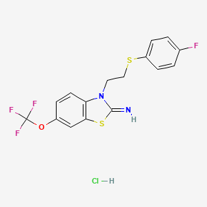 2(3H)-Benzothiazolimine, 3-(2-((4-fluorophenyl)thio)ethyl)-6-(trifluoromethoxy)-, monohydrochloride