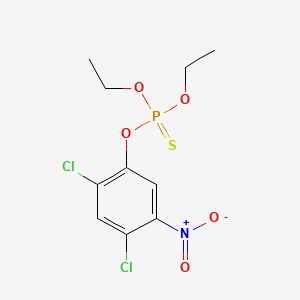 molecular formula C10H12Cl2NO5PS B12748223 Phosphorothioic acid, O-(2,4-dichloro-5-nitrophenyl) O,O-diethyl ester CAS No. 84197-36-4