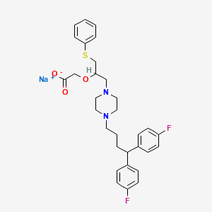 Acetic acid, (1-((4-(4,4-bis(4-fluorophenyl)butyl)-1-piperazinyl)methyl)-2-(phenylthio)ethoxy)-, sodium salt