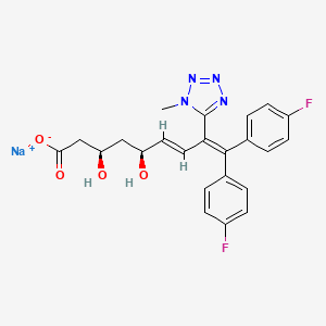 molecular formula C23H21F2N4NaO4 B12748231 B99Nwa524X CAS No. 130320-56-8