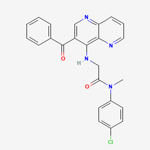 Acetamide, 2-((3-benzoyl-1,5-naphthyridin-4-yl)amino)-N-(4-chlorophenyl)-N-methyl-