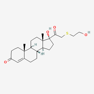 molecular formula C23H34O4S B12748270 17-Hydroxy-21-((2-hydroxyethyl)thio)pregn-4-ene-3,20-dione CAS No. 114967-92-9