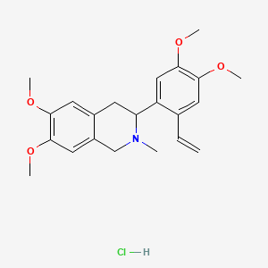 molecular formula C22H28ClNO4 B12748275 3-(2-Vinyl-4,5-dimethoxyphenyl)-2-methyl-6,7-dimethoxy-1,2,3,4-tetrahydroisoquinoline CAS No. 120021-27-4