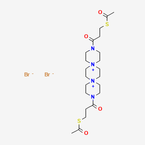 3,12-Diaza-6,9-diazoniadispiro(5.2.5.2)hexadecane, 3,12-bis(3-(acetylthio)-1-oxopropyl)-, dibromide