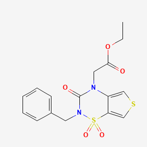 Ethyl 2-(2-benzyl-1,1,3-trioxo-thieno[3,4-e][1,2,4]thiadiazin-4-yl)acetate