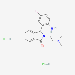 molecular formula C20H26Cl2FN3O B12748346 3-(2-amino-5-fluorophenyl)-2-[2-(diethylamino)ethyl]-3H-isoindol-1-one;dihydrochloride CAS No. 116870-92-9